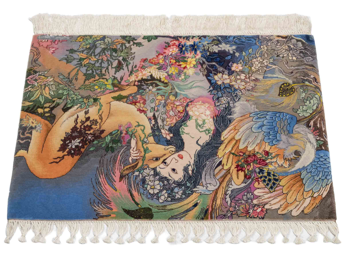 Sehr feiner, handgeknüpfter Khademi Orientteppich mit Täbriz Design aus Wolle mit Seide. Unikat. 64x45 cm. Vertrieb durch Jupiter Intl.