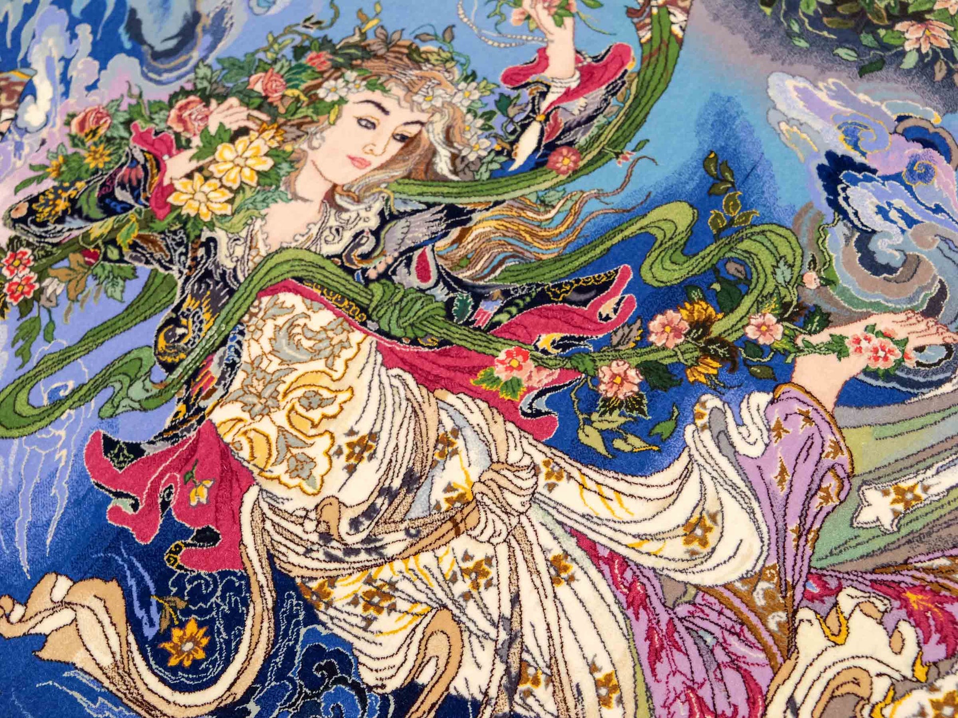 Sehr feiner, handgeknüpfter Khademi Orientteppich mit Täbriz Design aus Wolle mit Seide. Unikat. 93x63 cm. Vertrieb durch Jupiter Intl.