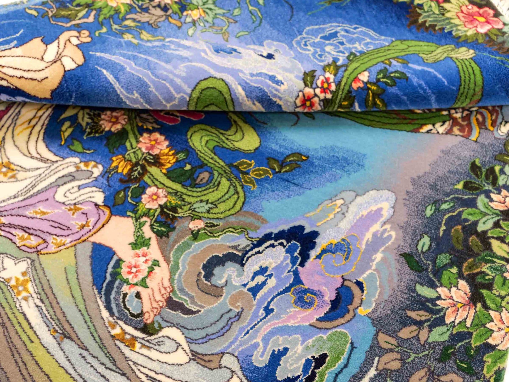 Sehr feiner, handgeknüpfter Khademi Orientteppich mit Täbriz Design aus Wolle mit Seide. Unikat. 93x63 cm. Vertrieb durch Jupiter Intl.