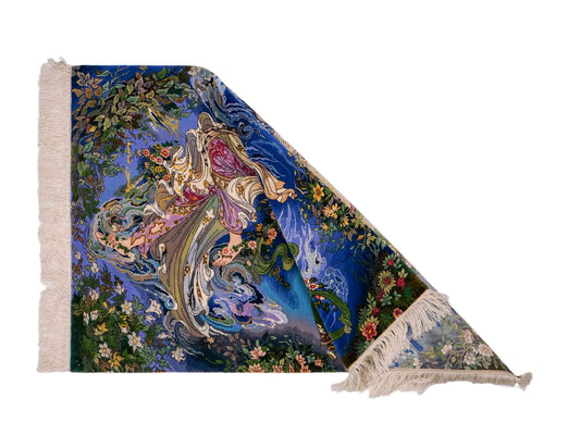 Sehr feiner, handgeknüpfter Khademi Orientteppich mit Täbriz Design aus Wolle mit Seide. Unikat. 93x63 cm. Vertrieb durch Jupiter Intl.