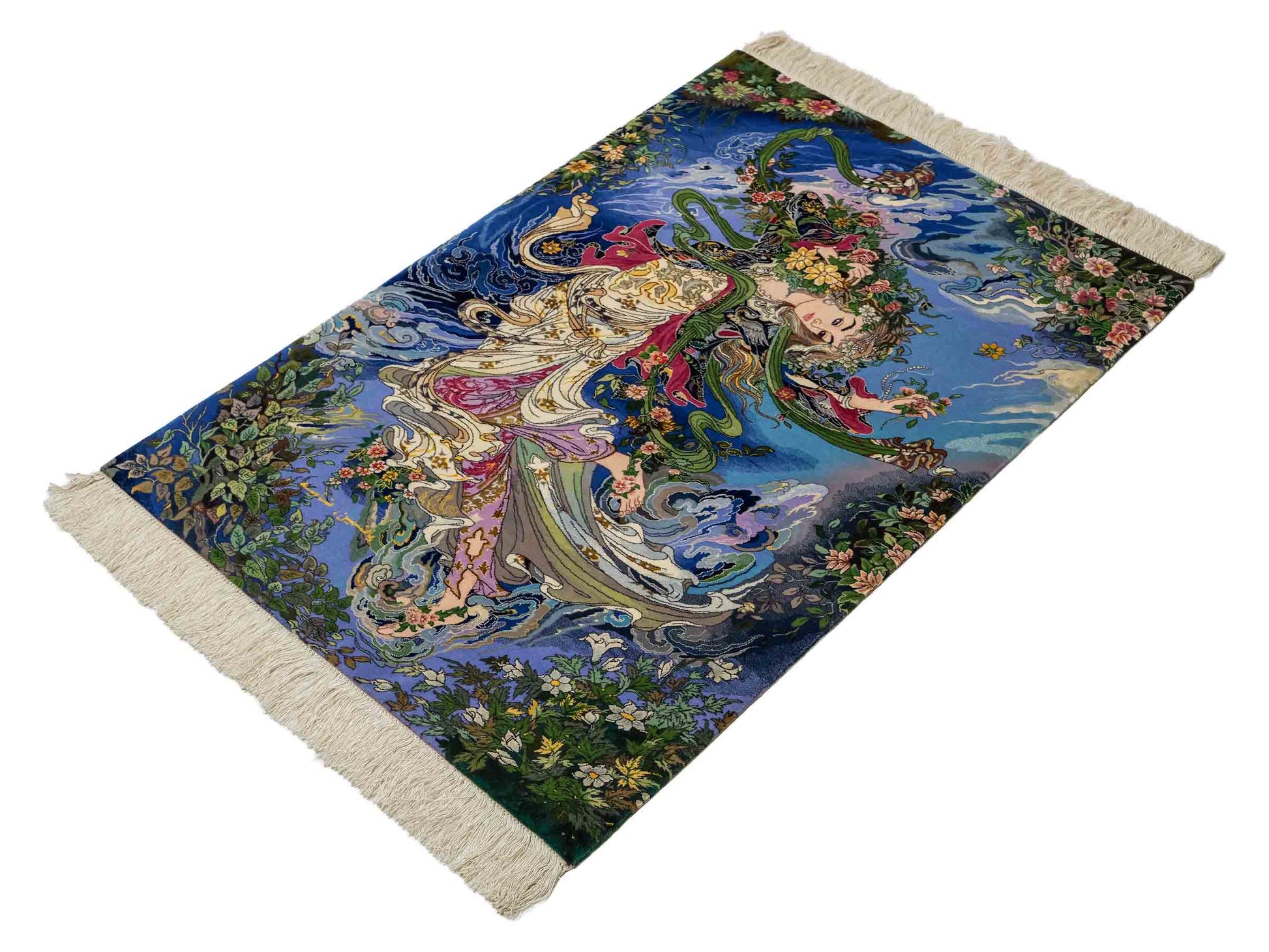 Sehr feiner, handgeknüpfter Khademi Orientteppich mit Täbriz Design aus Wolle mit Seide. Unikat. 93x63 cm. Vertrieb durch Jupiter Intl.