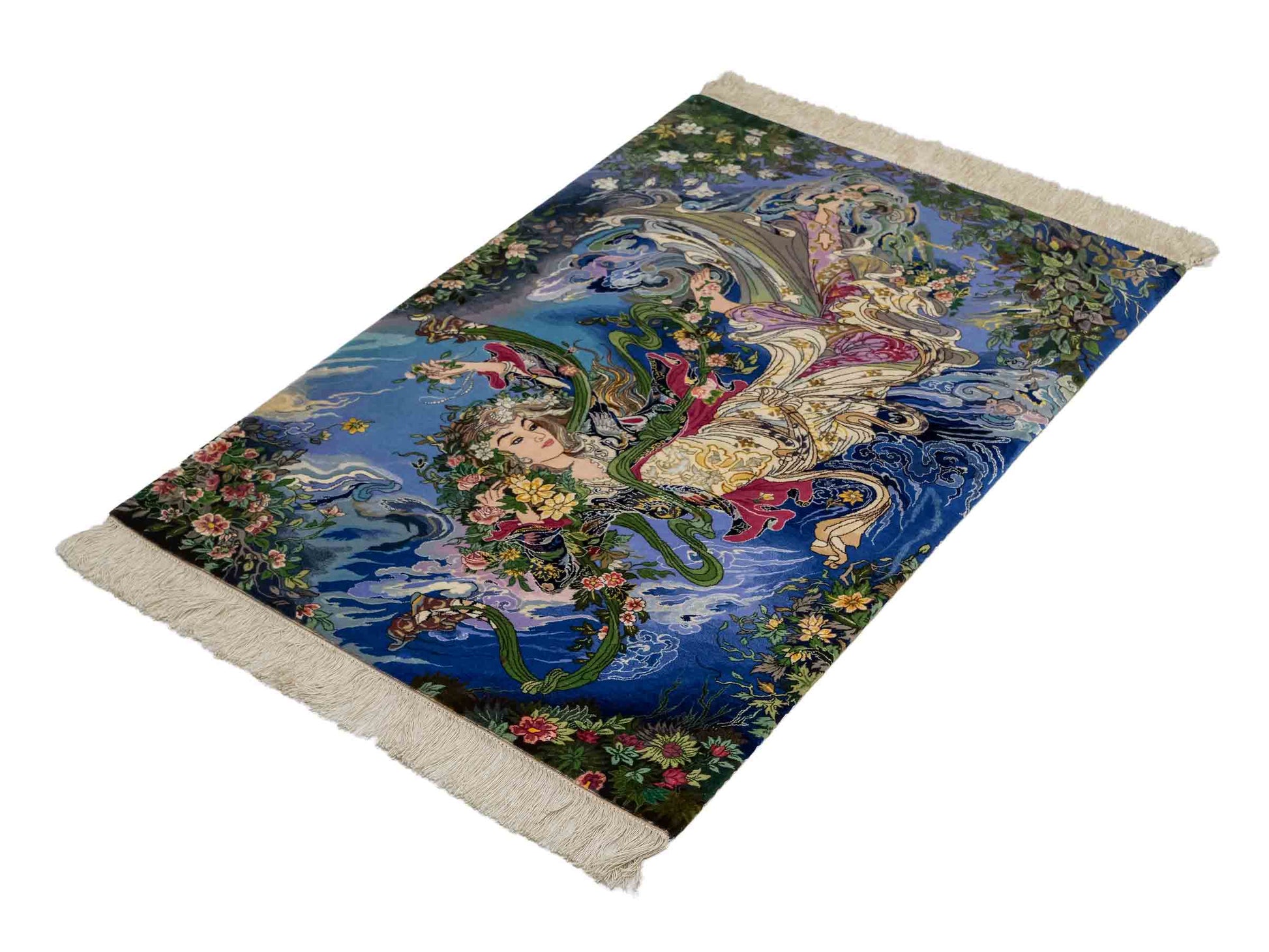 Sehr feiner, handgeknüpfter Khademi Orientteppich mit Täbriz Design aus Wolle mit Seide. Unikat. 93x63 cm. Vertrieb durch Jupiter Intl.