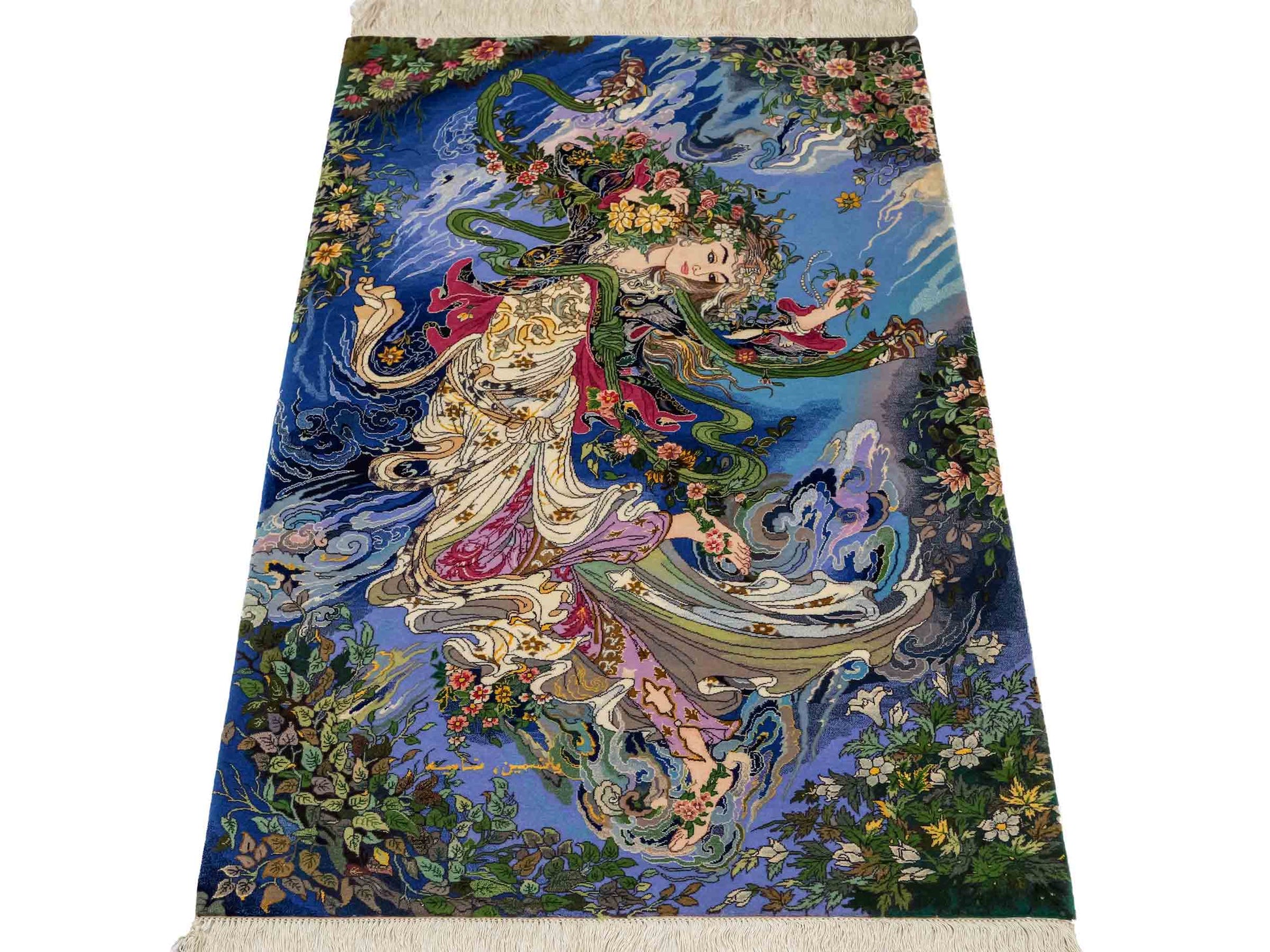 Sehr feiner, handgeknüpfter Khademi Orientteppich mit Täbriz Design aus Wolle mit Seide. Unikat. 93x63 cm. Vertrieb durch Jupiter Intl.