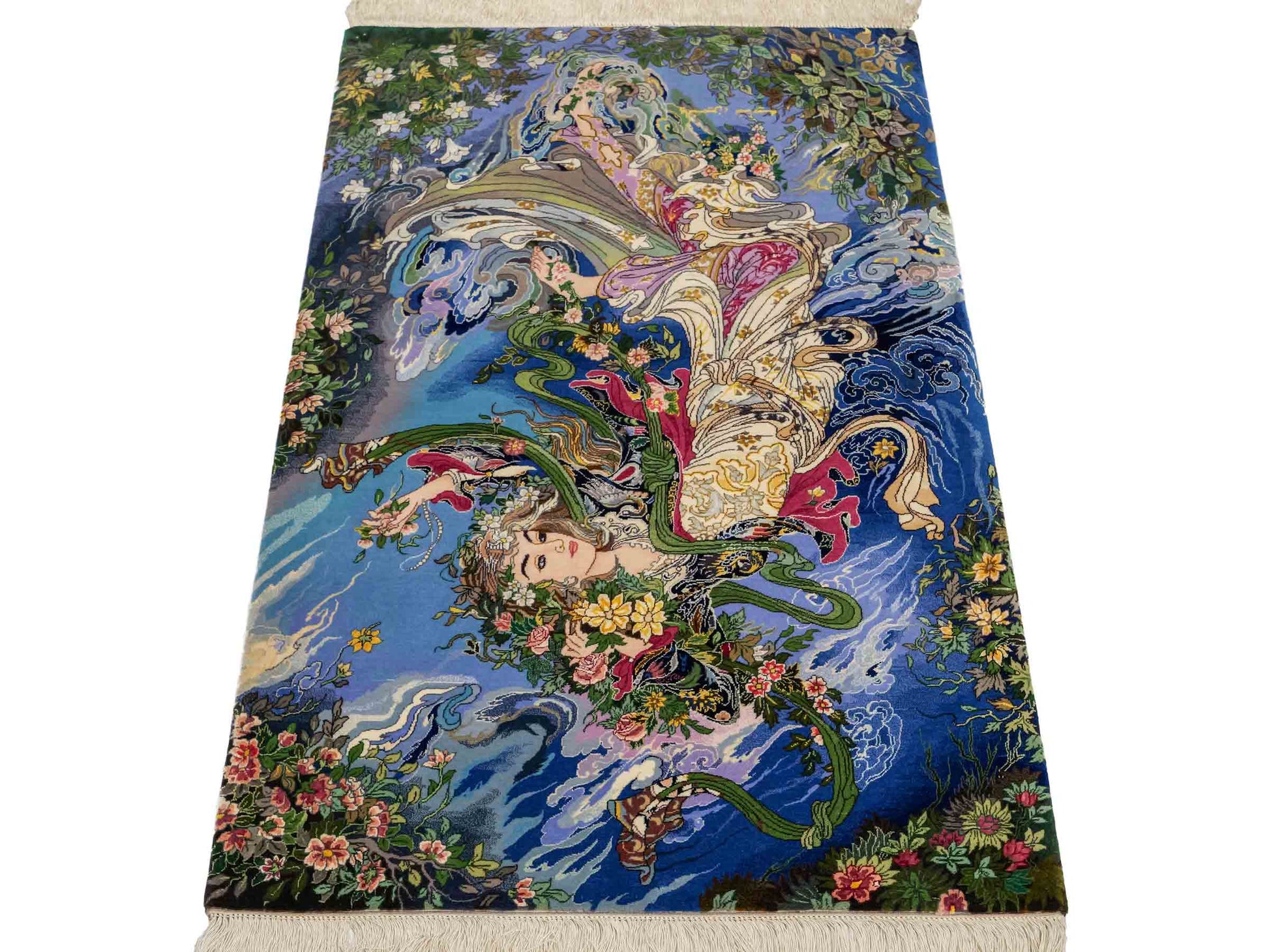 Sehr feiner, handgeknüpfter Khademi Orientteppich mit Täbriz Design aus Wolle mit Seide. Unikat. 93x63 cm. Vertrieb durch Jupiter Intl.