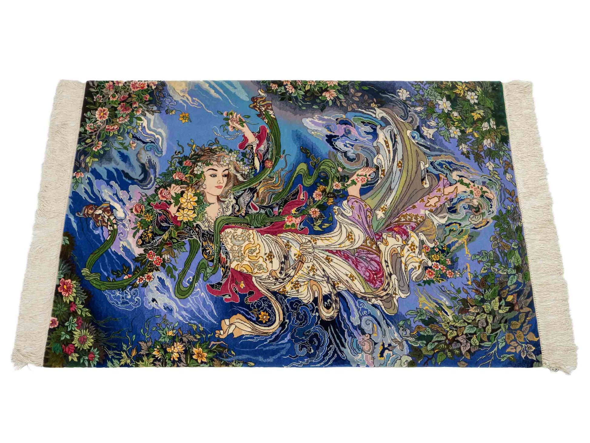 Sehr feiner, handgeknüpfter Khademi Orientteppich mit Täbriz Design aus Wolle mit Seide. Unikat. 93x63 cm. Vertrieb durch Jupiter Intl.