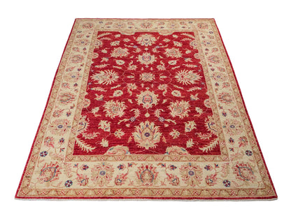 Feiner, handgeknüpfter Ziegler Farahan Chobi Orientteppich aus reiner Wolle mit Allover-Muster von Khademi. Größe: 197 x 154 cm. Farbe: Rot, gold. RB3-1882. Ursprung: Afghanistan. Verkauf durch JUPITER Intl.