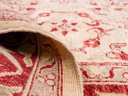 Feiner, handgeknüpfter Ziegler Farahan Chobi Orientteppich aus reiner Wolle mit Allover-Muster von Khademi. Größe: 301 x 202 cm. Farbe: Beige, gold, rot. RB3-433A. Ursprung: Afghanistan. Verkauf durch JUPITER Intl.