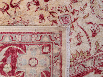 Feiner, handgeknüpfter Ziegler Farahan Chobi Orientteppich aus reiner Wolle mit Allover-Muster von Khademi. Größe: 301 x 202 cm. Farbe: Beige, gold, rot. RB3-433A. Ursprung: Afghanistan. Verkauf durch JUPITER Intl.