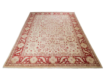 Feiner, handgeknüpfter Ziegler Farahan Chobi Orientteppich aus reiner Wolle mit Allover-Muster von Khademi. Größe: 301 x 202 cm. Farbe: Beige, gold, rot. RB3-433A. Ursprung: Afghanistan. Verkauf durch JUPITER Intl.