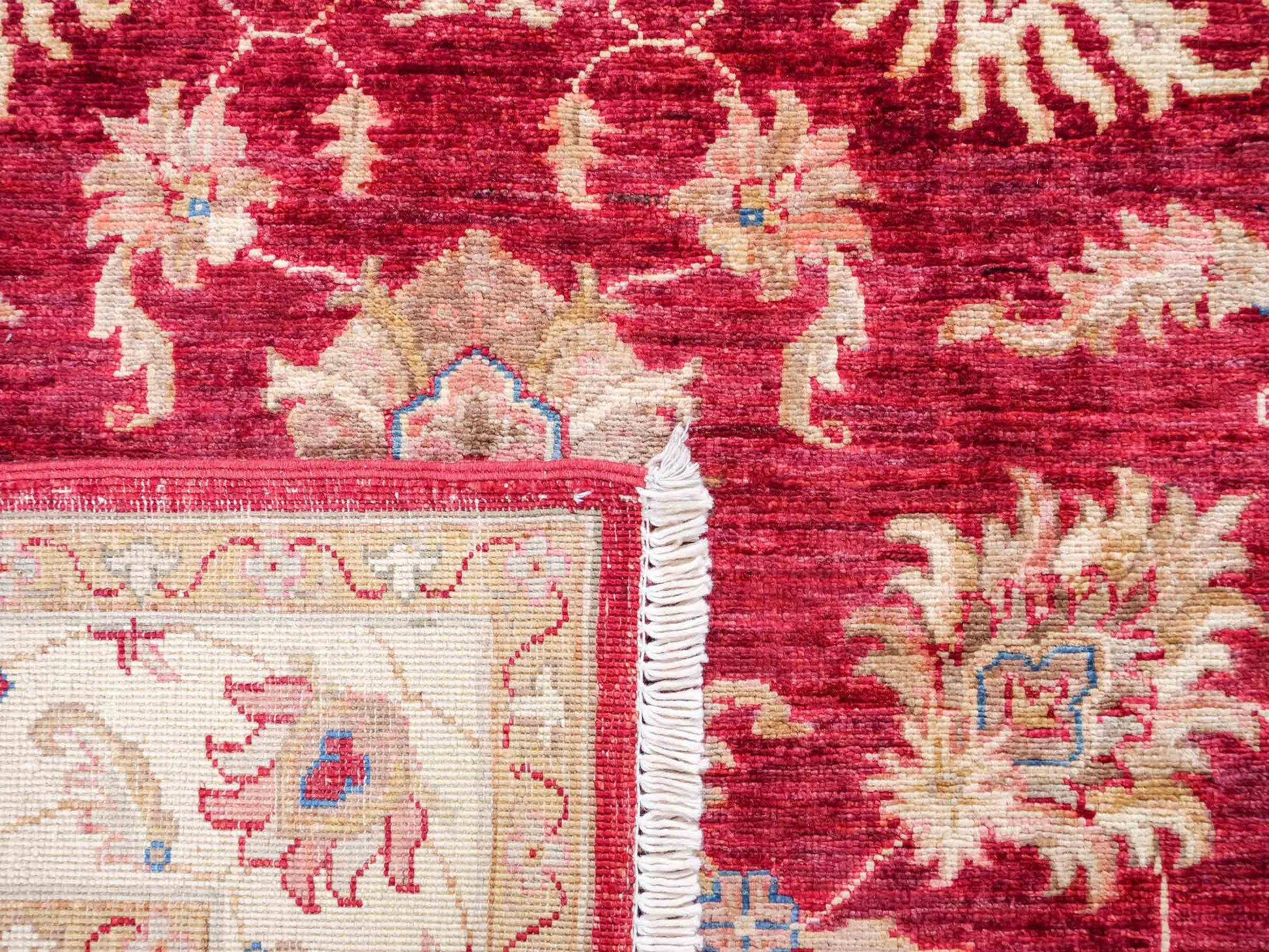 Handgeknüpfter, afghanischer Ziegler Farahan Orientteppich aus Wolle von Khademi. Größe: 181 x 118 cm. Farbe: Rot, beige, gold. Verkauf durch JUPITER Intl.
