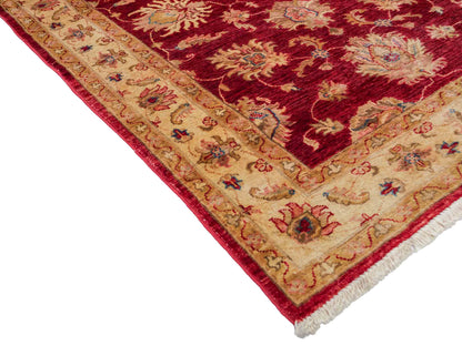 Handgeknüpfter, afghanischer Ziegler Farahan Orientteppich aus Wolle von Khademi. Größe: 181 x 118 cm. Farbe: Rot, beige, gold. Verkauf durch JUPITER Intl.