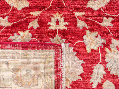 Handgeknüpfter, afghanischer Ziegler Farahan Orientteppich aus Wolle von Khademi. Größe: 191 x 122 cm. Farbe: Rot, beige, gold. Verkauf durch JUPITER Intl.