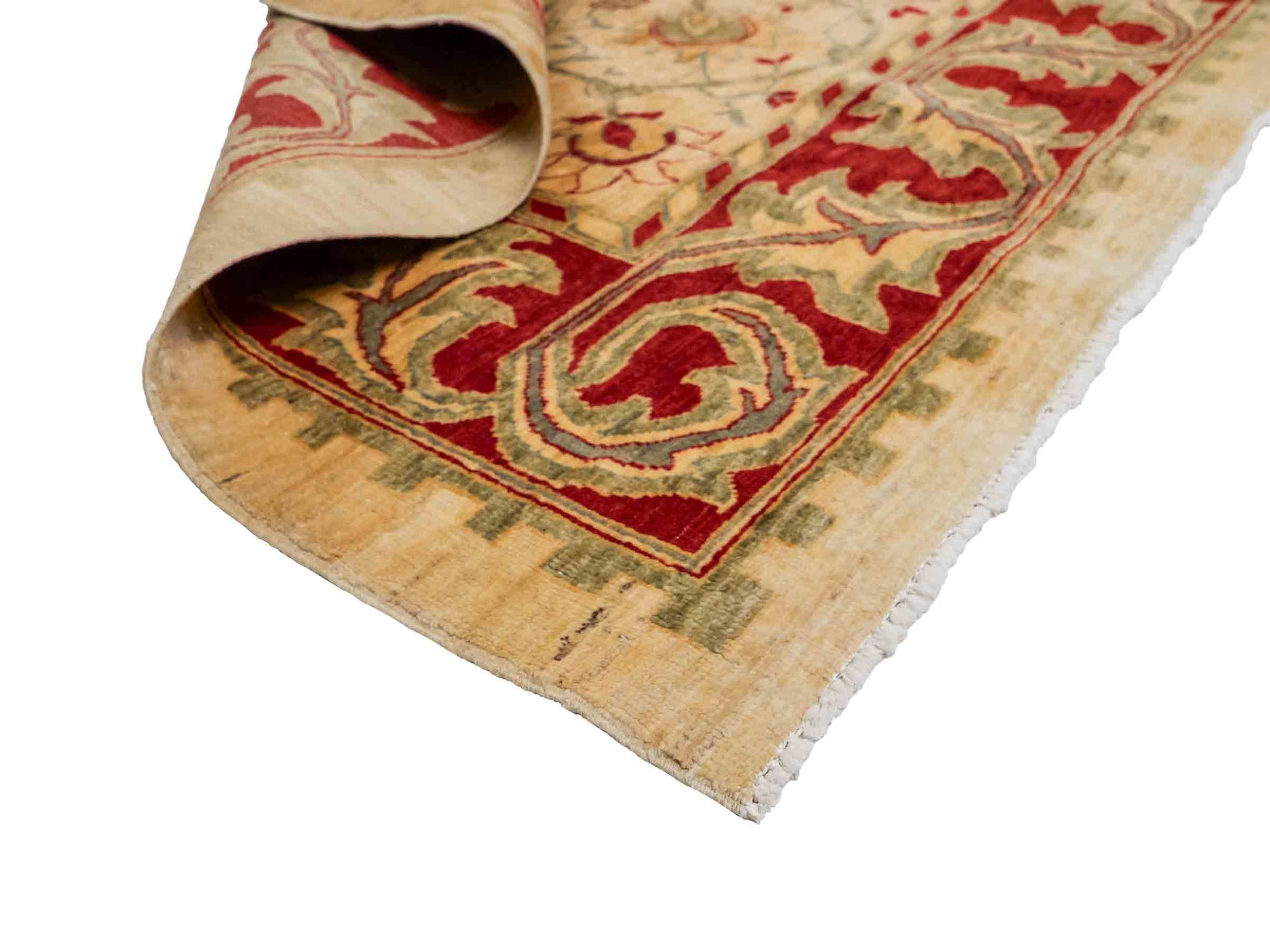 Handgeknüpfter, afghanischer Ziegler Farahan Orientteppich aus Wolle von Khademi. Größe: 257 x 244 cm. Farbe: Beige, rot. Verkauf durch JUPITER Intl.