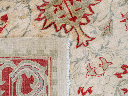 Handgeknüpfter, afghanischer Ziegler Farahan Orientteppich aus Wolle von Khademi. Größe: 257 x 244 cm. Farbe: Beige, rot. Verkauf durch JUPITER Intl.