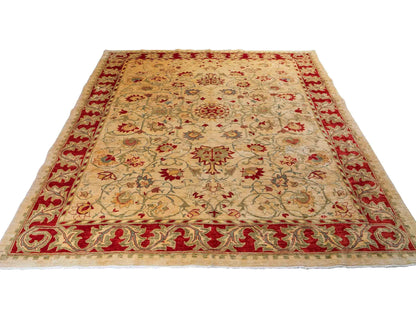 Handgeknüpfter, afghanischer Ziegler Farahan Orientteppich aus Wolle von Khademi. Größe: 257 x 244 cm. Farbe: Beige, rot. Verkauf durch JUPITER Intl.