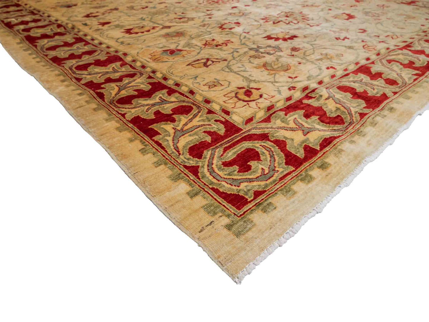 Handgeknüpfter, afghanischer Ziegler Farahan Orientteppich aus Wolle von Khademi. Größe: 257 x 244 cm. Farbe: Beige, rot. Verkauf durch JUPITER Intl.