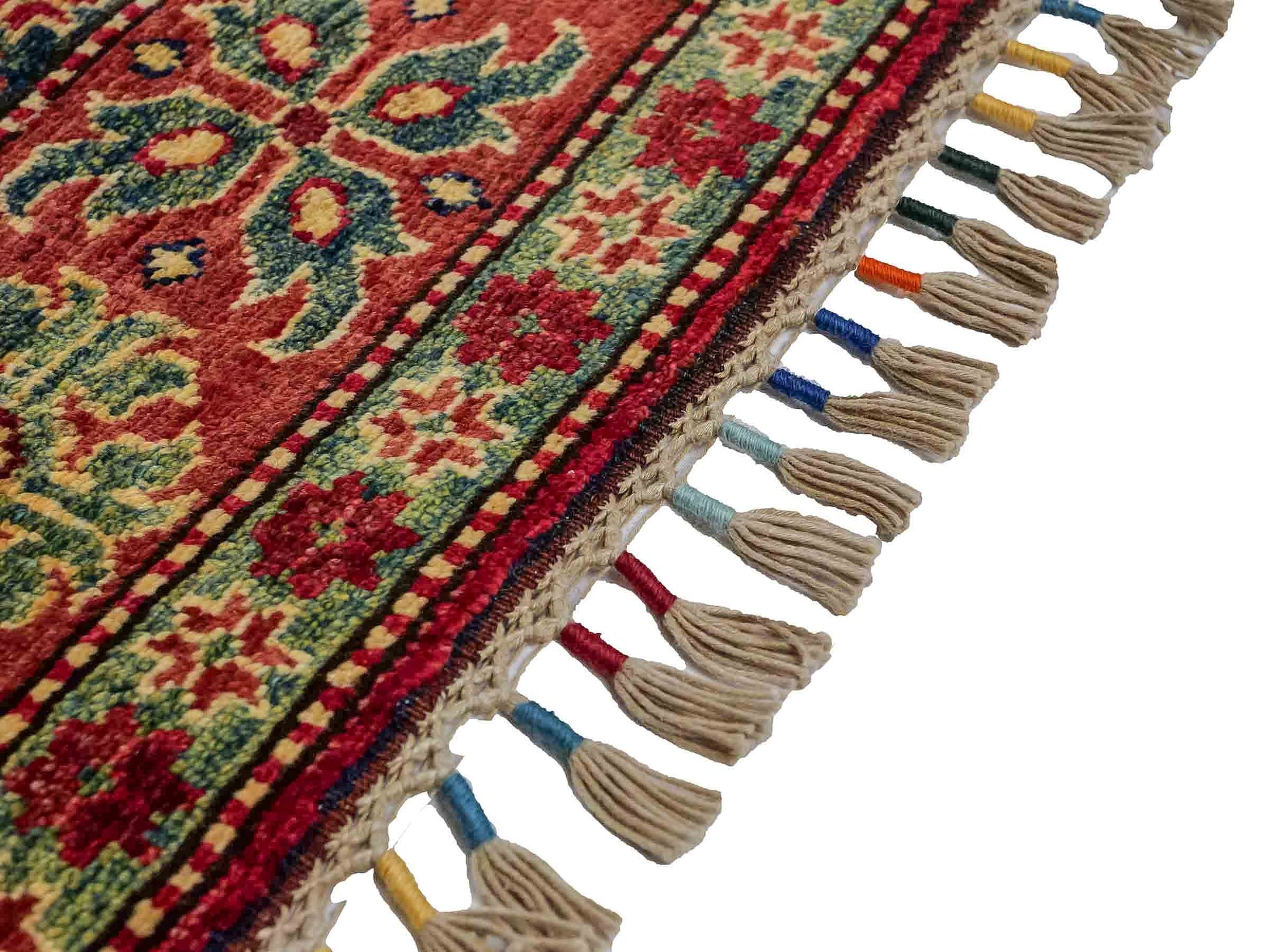 Handgeknüpfter, afghanischer Ziegler Orientteppich aus Wolle von Khademi. Größe: 204 x 154 cm. Farbe: Rot. Verkauf durch JUPITER Intl.