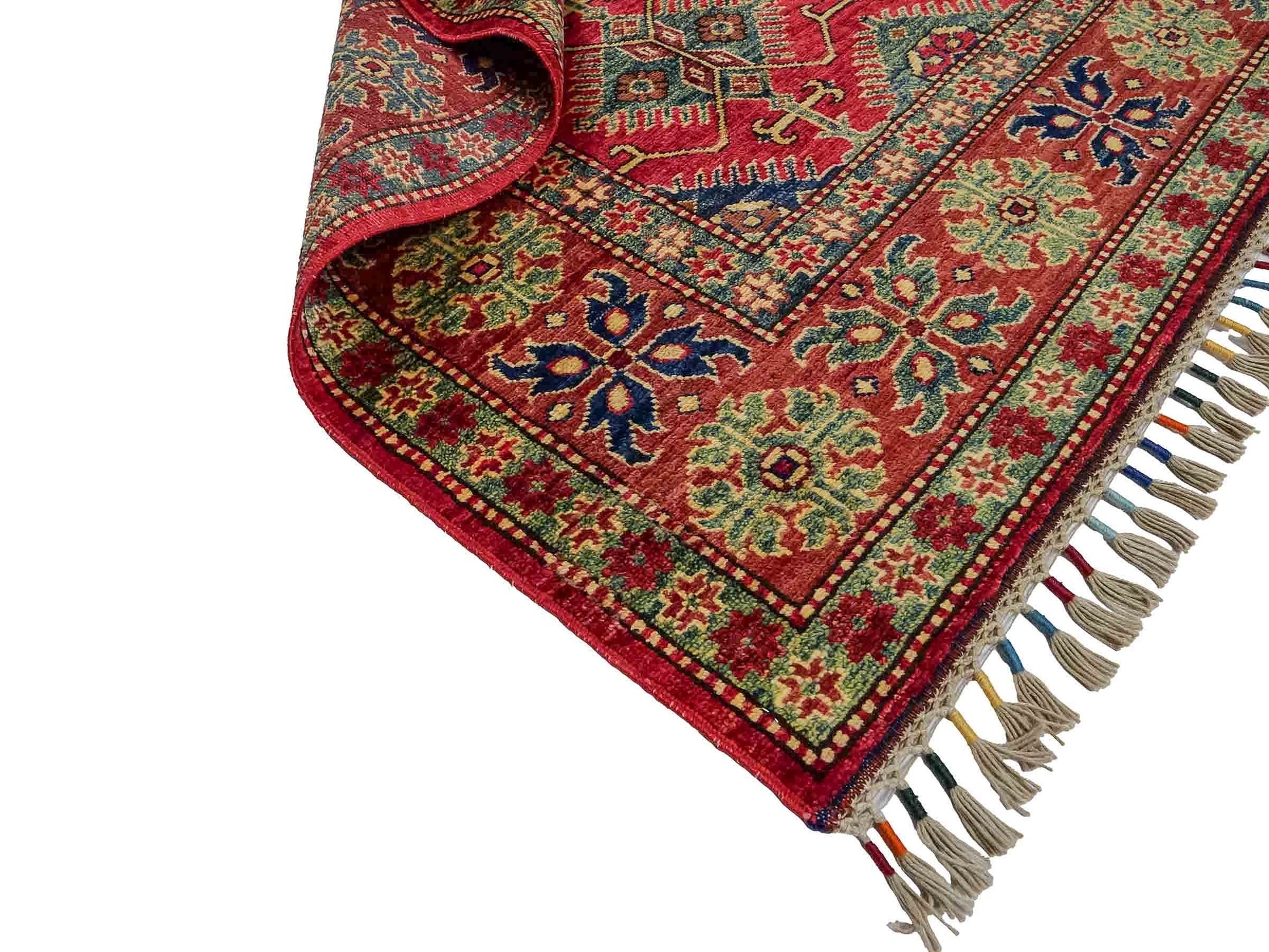Handgeknüpfter, afghanischer Ziegler Orientteppich aus Wolle von Khademi. Größe: 204 x 154 cm. Farbe: Rot. Verkauf durch JUPITER Intl.