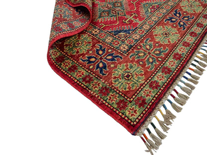 Handgeknüpfter, afghanischer Ziegler Orientteppich aus Wolle von Khademi. Größe: 204 x 154 cm. Farbe: Rot. Verkauf durch JUPITER Intl.
