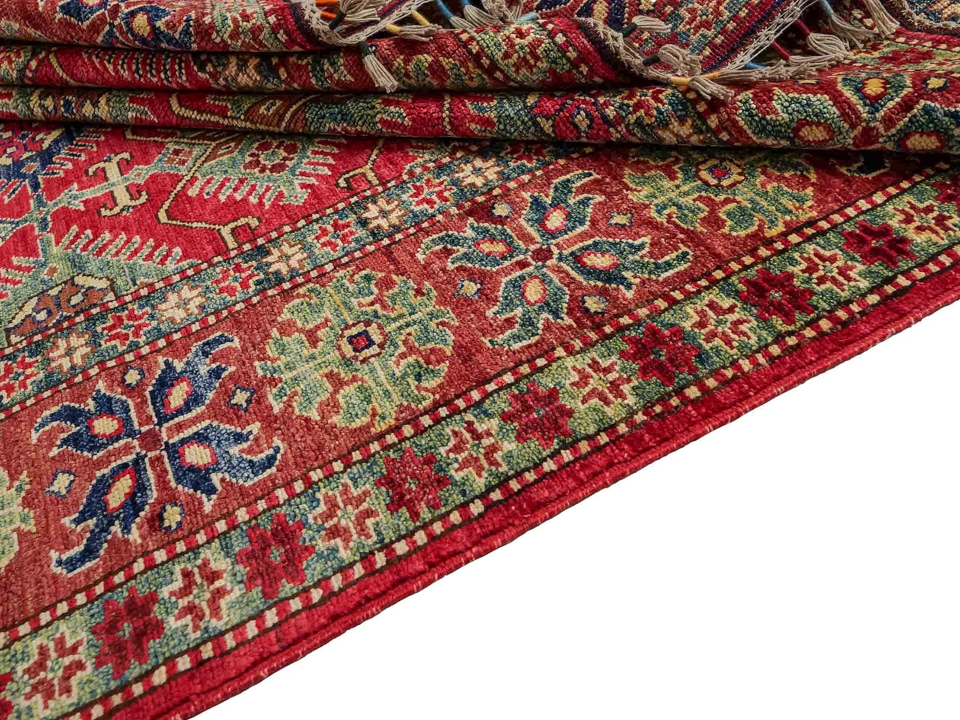 Handgeknüpfter, afghanischer Ziegler Orientteppich aus Wolle von Khademi. Größe: 204 x 154 cm. Farbe: Rot. Verkauf durch JUPITER Intl.
