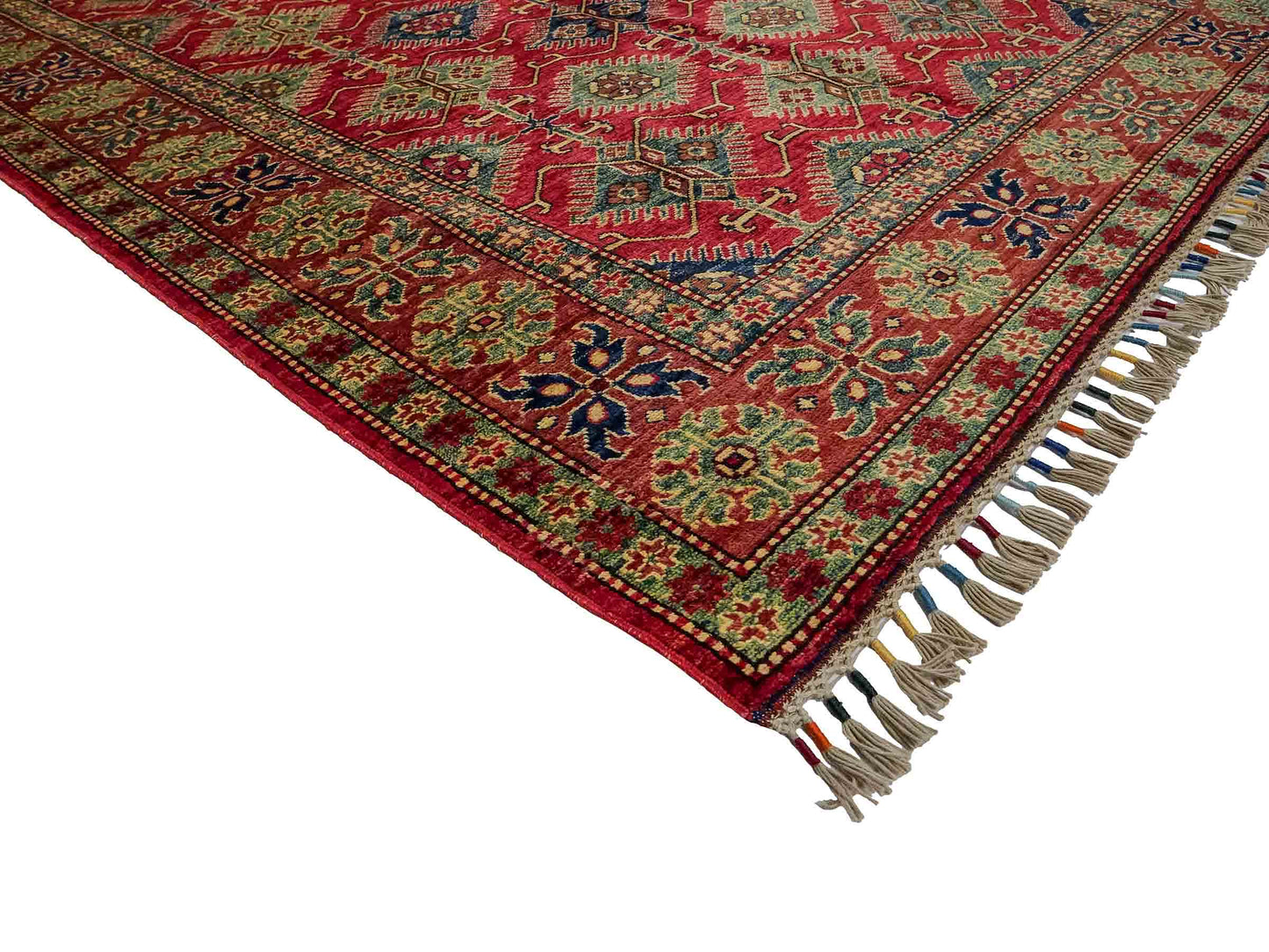 Handgeknüpfter, afghanischer Ziegler Orientteppich aus Wolle von Khademi. Größe: 204 x 154 cm. Farbe: Rot. Verkauf durch JUPITER Intl.