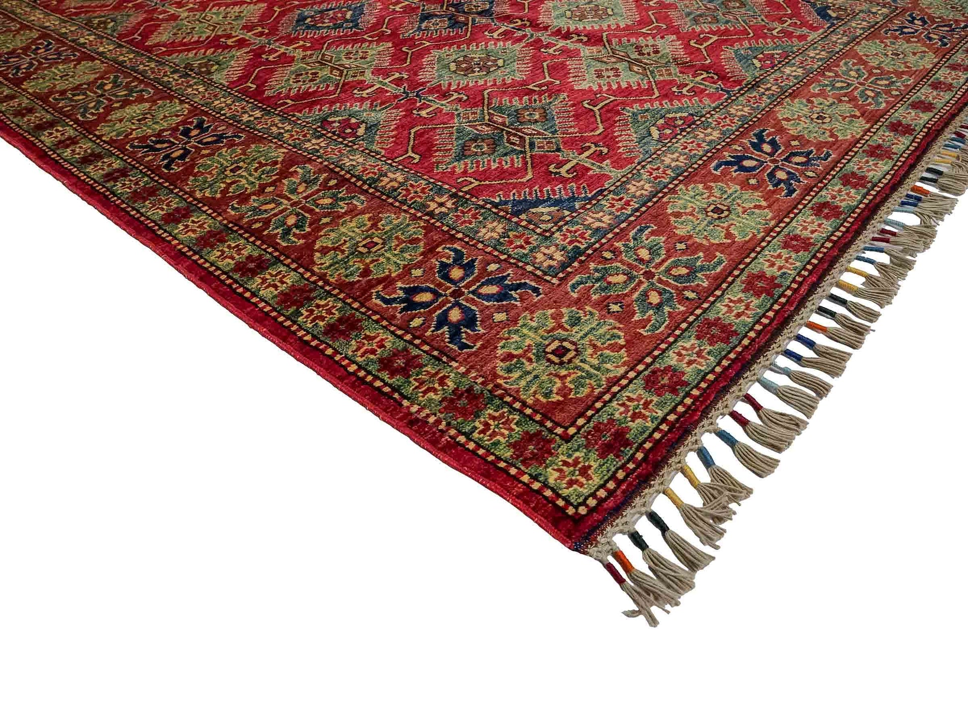 Handgeknüpfter, afghanischer Ziegler Orientteppich aus Wolle von Khademi. Größe: 204 x 154 cm. Farbe: Rot. Verkauf durch JUPITER Intl.