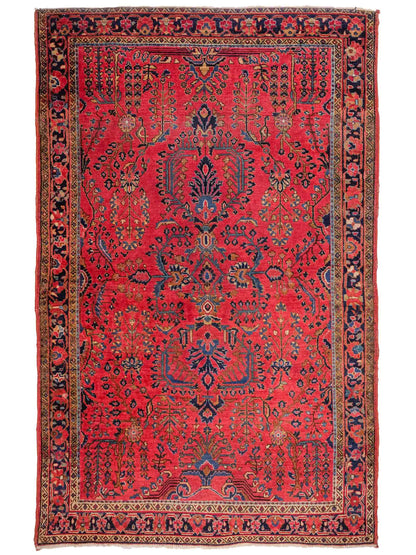 Feiner, handgeknüpfter, antiker Sarough Perserteppich aus Wolle von Khademi. Farbe: Rot. Größe: 207 x 137 cm. Vertrieb durch JUPITER Intl.