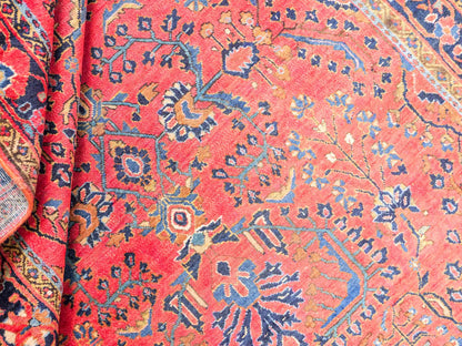 Feiner, handgeknüpfter, antiker Sarough Perserteppich aus Wolle von Khademi. Farbe: Rot. Größe: 207 x 137 cm. Vertrieb durch JUPITER Intl.