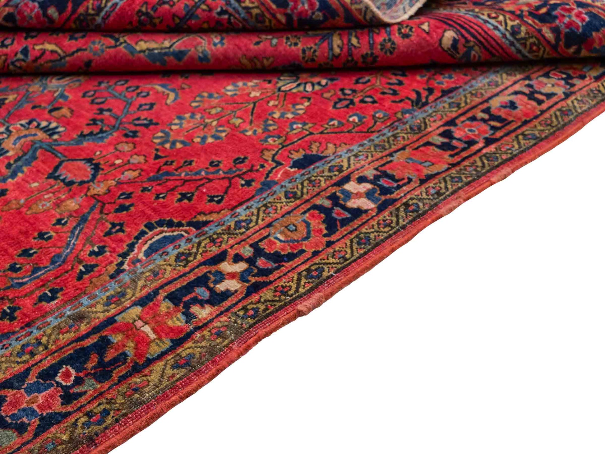Feiner, handgeknüpfter, antiker Sarough Perserteppich aus Wolle von Khademi. Farbe: Rot. Größe: 207 x 137 cm. Vertrieb durch JUPITER Intl.