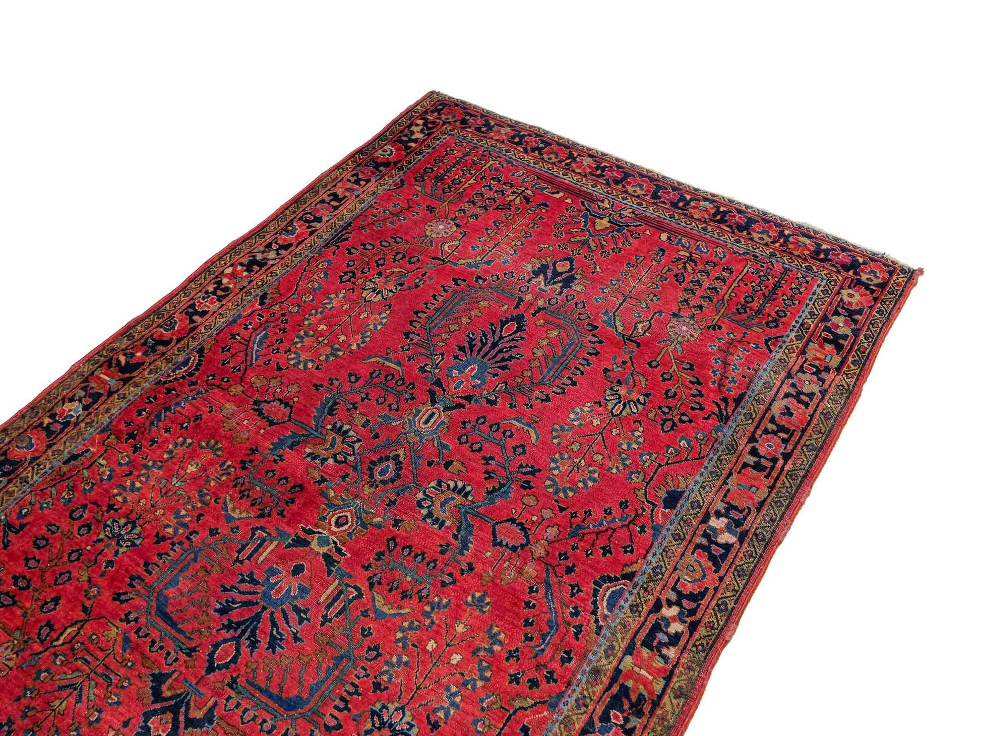 Feiner, handgeknüpfter, antiker Sarough Perserteppich aus Wolle von Khademi. Farbe: Rot. Größe: 207 x 137 cm. Vertrieb durch JUPITER Intl.