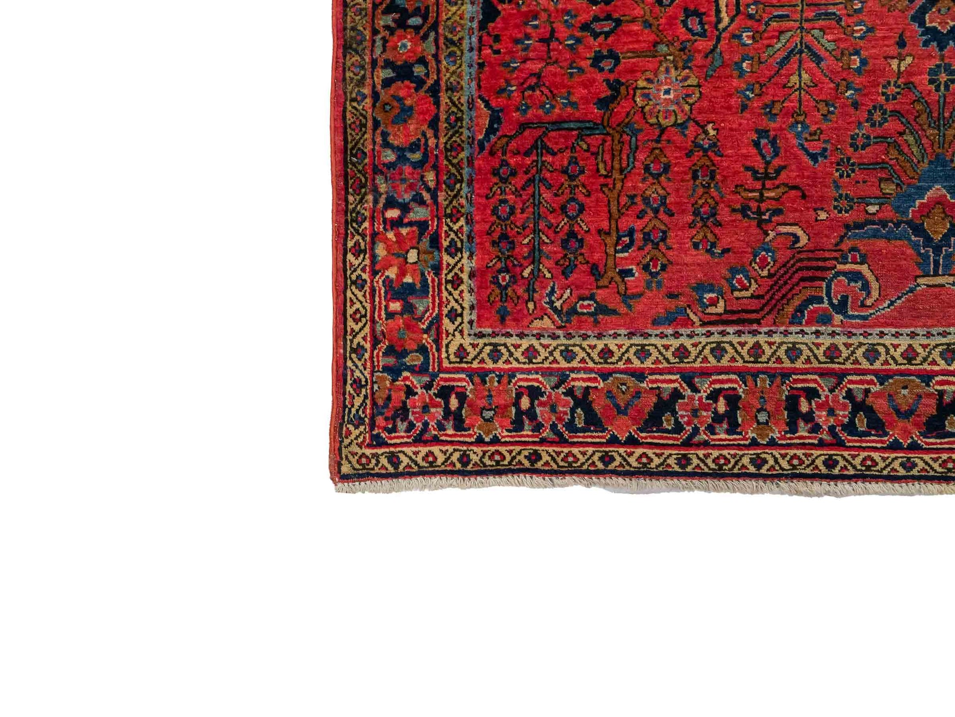 Feiner, handgeknüpfter, antiker Sarough Perserteppich aus Wolle von Khademi. Farbe: Rot. Größe: 207 x 137 cm. Vertrieb durch JUPITER Intl.