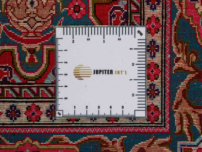 Sehr feiner, handgeknüpfter Ghom Perserteppich aus Seide von Khademi, rot. 297x77 cm. Verkauf durch Jupiter Intl.