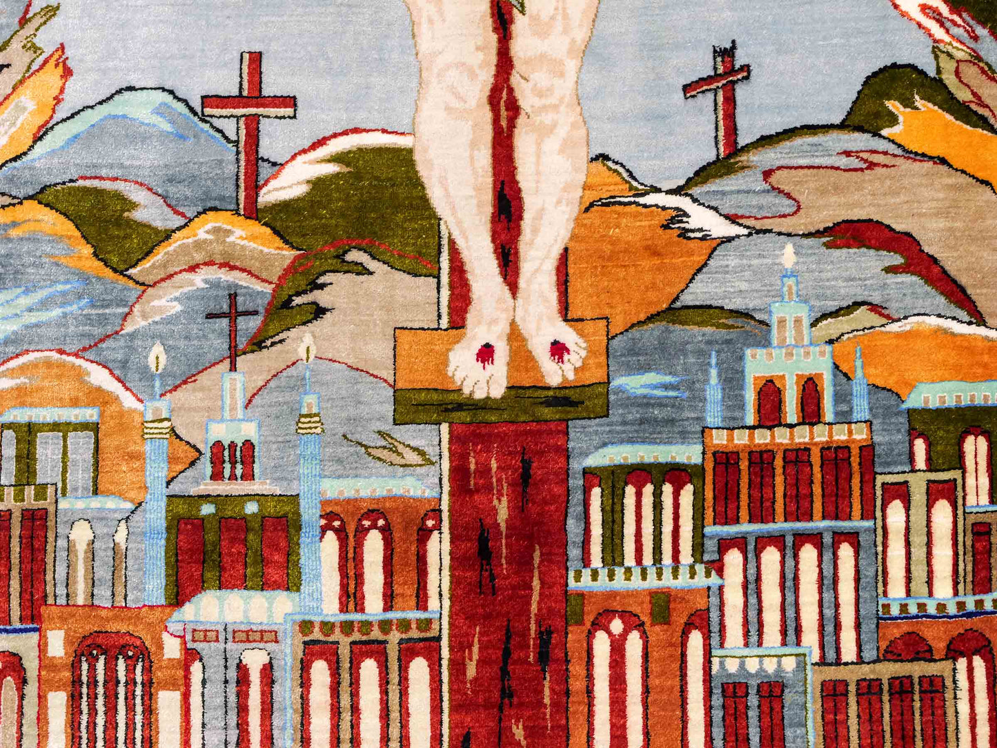 Sehr feiner, handgeknüpfter Ghom Perserteppich aus Seide von Khademi, braun, blau. 150x101 cm. Verkauf durch Jupiter Intl.
