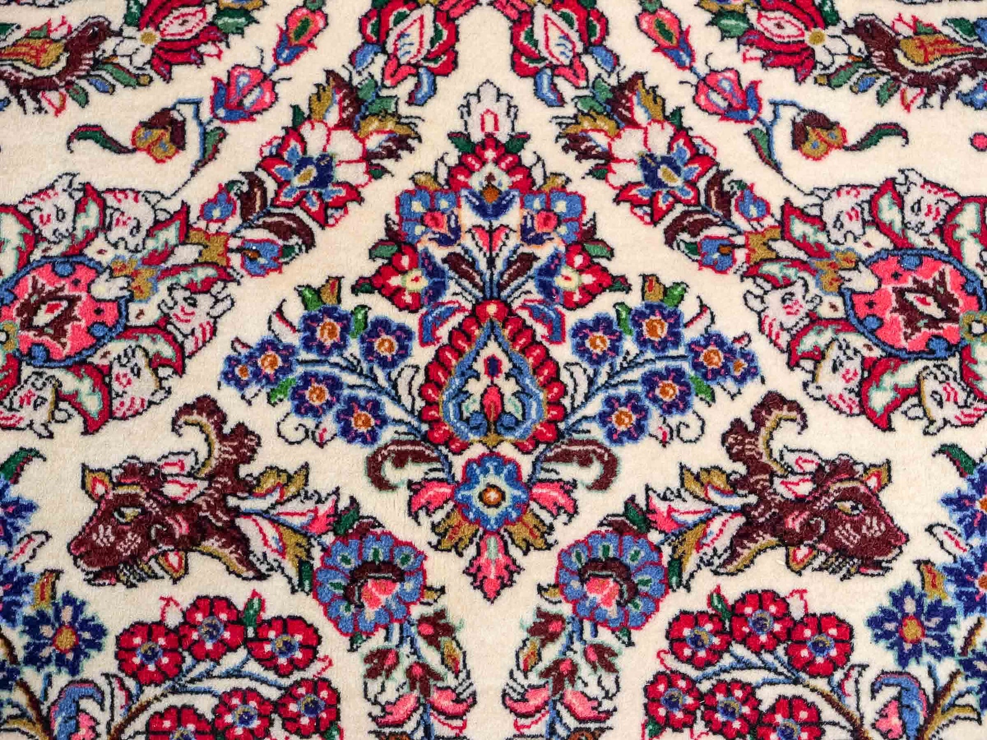 Feiner, handgeknüpfter Ilam Perserteppich aus Wolle von Khademi, creme, beige. 203x130 cm. Verkauf durch Jupiter Intl.