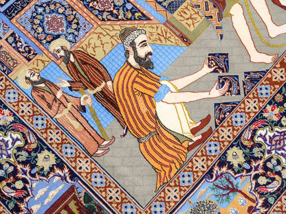 Sehr feiner, handgeknüpfter Khademi Isfahan aus Wolle mit Seide, multicolor. 239x155 cm. Vertrieb durch Jupiter Intl.