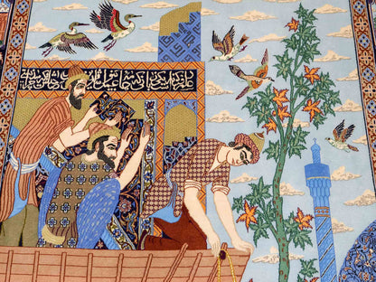Sehr feiner, handgeknüpfter Khademi Isfahan aus Wolle mit Seide, multicolor. 239x155 cm. Vertrieb durch Jupiter Intl.