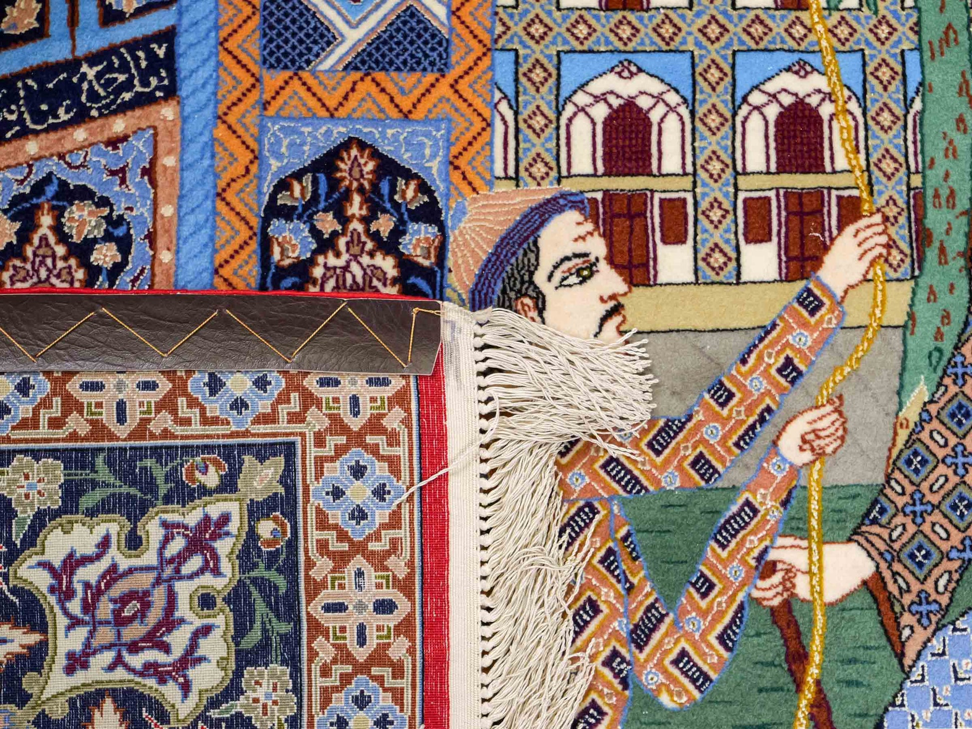 Sehr feiner, handgeknüpfter Khademi Isfahan aus Wolle mit Seide, multicolor. 239x155 cm. Vertrieb durch Jupiter Intl.