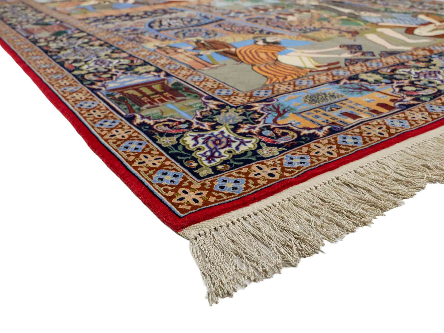Sehr feiner, handgeknüpfter Khademi Isfahan aus Wolle mit Seide, multicolor. 239x155 cm. Vertrieb durch Jupiter Intl.
