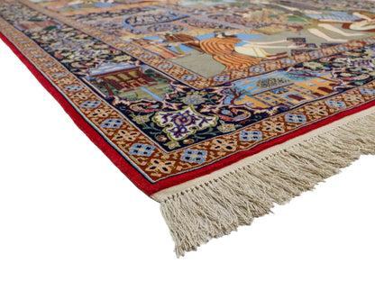Sehr feiner, handgeknüpfter Khademi Isfahan aus Wolle mit Seide, multicolor. 239x155 cm. Vertrieb durch Jupiter Intl.