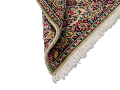 Feiner, handgeknüpfter Kerman Perserteppich aus Wolle von Khademi, creme, beige. 0,54 x 0,54 m. Vertrieb durch JUPITER Intl.
