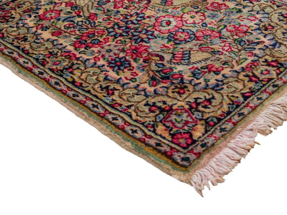 Feiner, handgeknüpfter Kerman Perserteppich aus Wolle von Khademi, creme, beige. 0,70 x 0,56 m. Vertrieb durch JUPITER Intl.