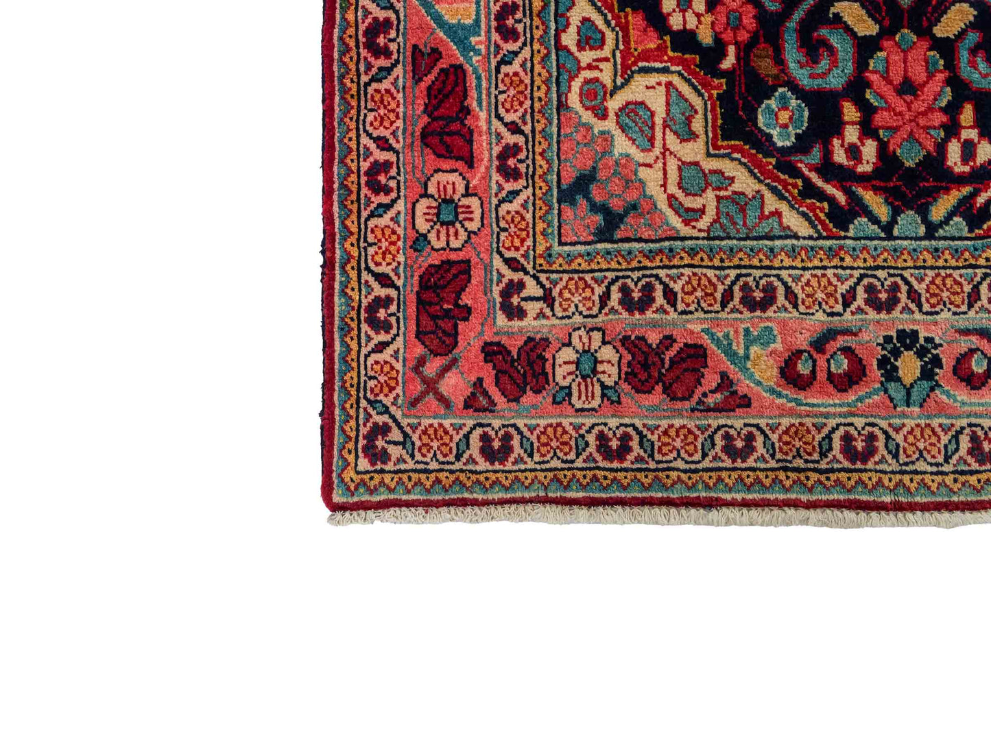 Handgeknüpfter Sarough Mahal Perserteppich aus Wolle von Khademi. Farbe: Blau, Rot. Größe: 317 x 137 cm. Vertrieb durch JUPITER Intl.