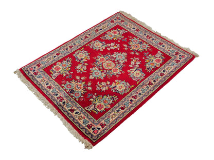 Feiner, handgeknüpfter Sarough Perserteppich aus Wolle von Khademi, rot. 0,84 x 0,69 m. Vertrieb durch JUPITER Intl.