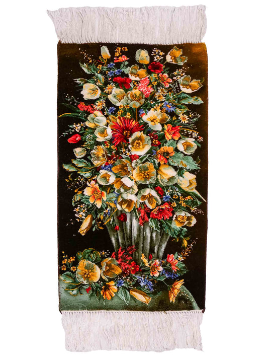 Sehr feiner, handgeknüpfter Täbriz Art 50 Raj Perserteppich aus Wolle mit Seide von Khademi. Farbe: Bunt. Größe: 72 x 43 cm. Vertrieb durch JUPITER Intl.