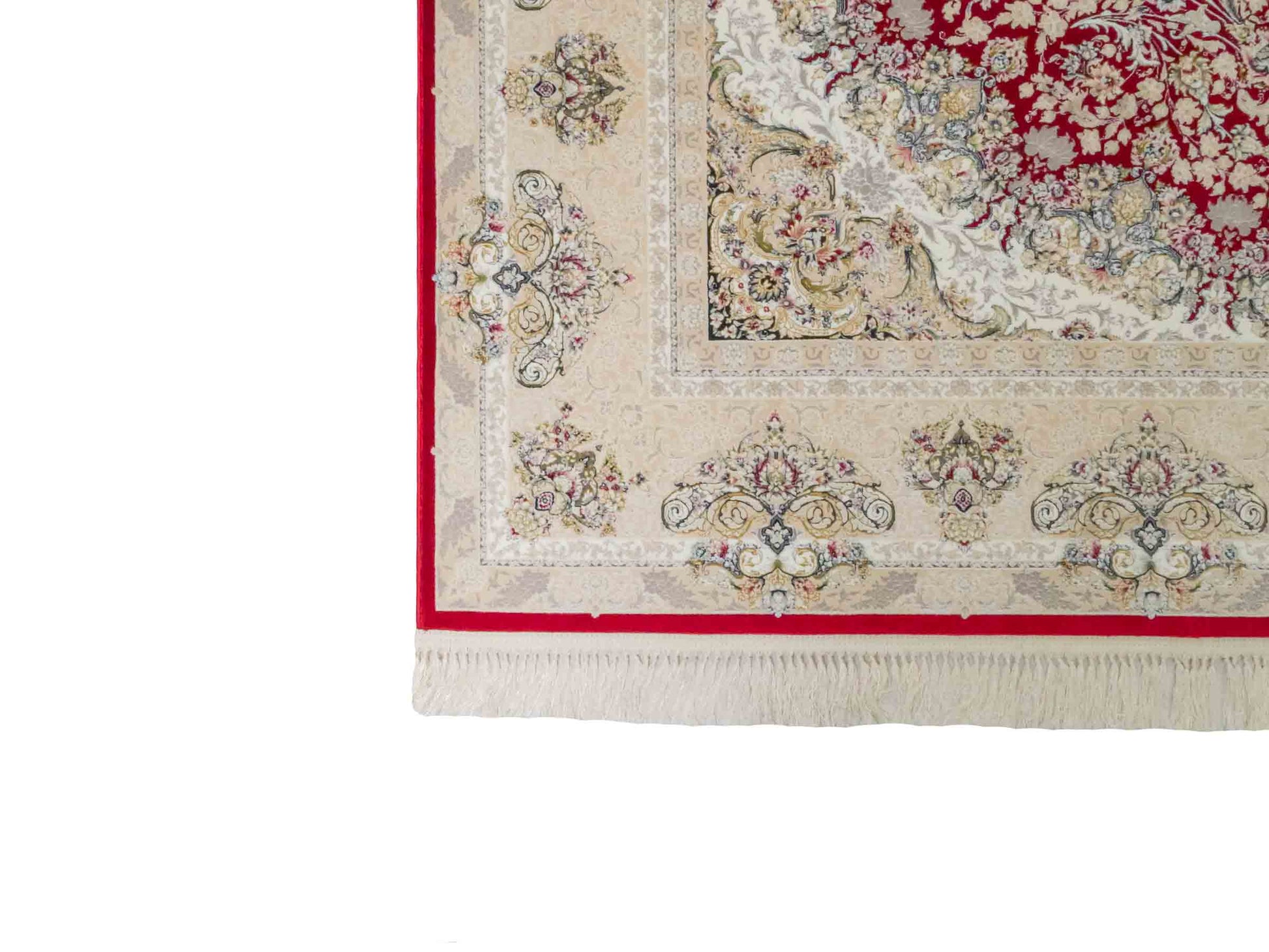 Persischer Maschinenteppich von Khademi aus Acryl, rot, Täbriz-Medaillon-Design, Größe: 300 x 200 cm. Made in Iran. Teppichnummer: KB4-1832. Verkauf durch Jupiter Intl.