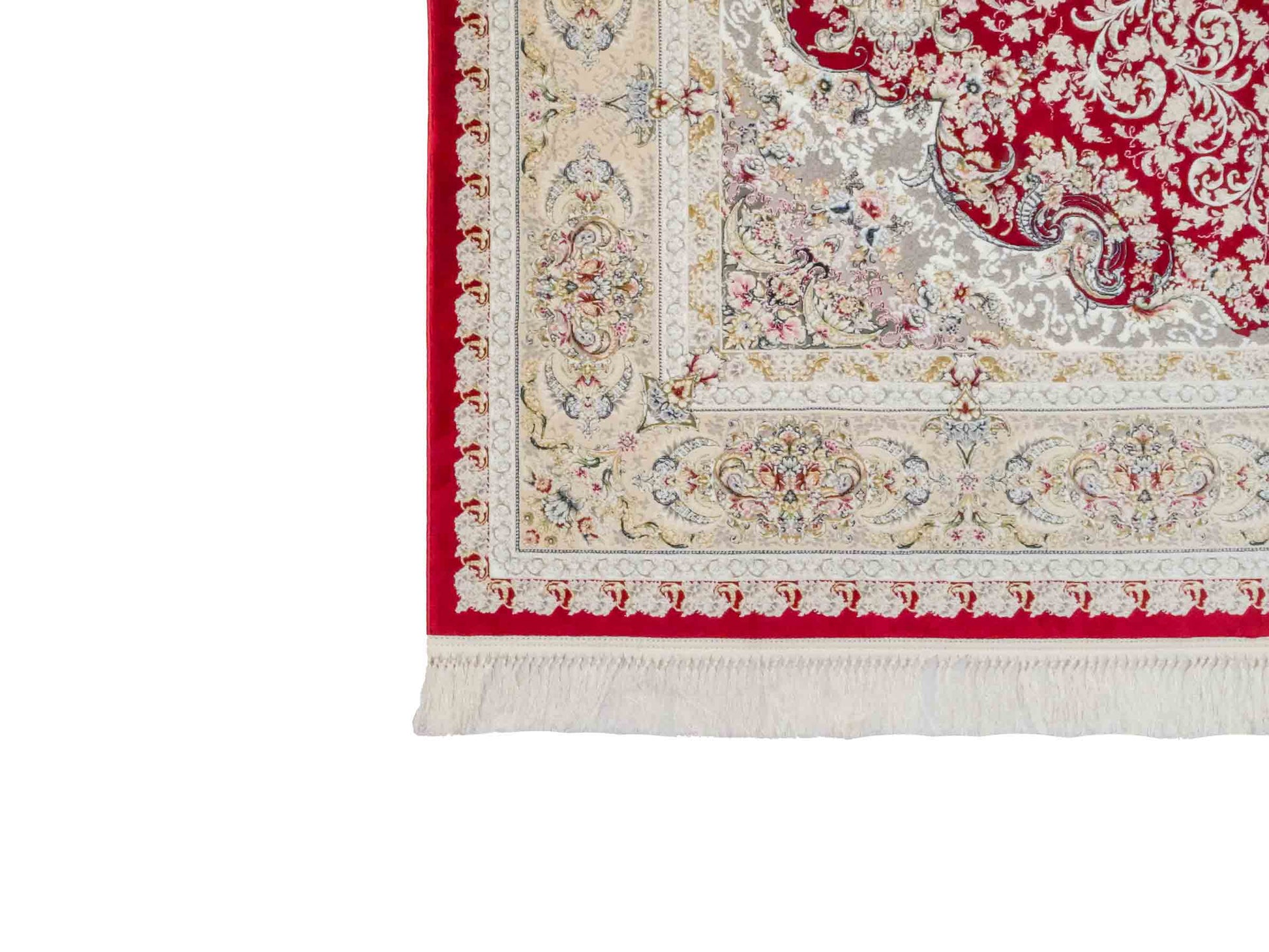 Persischer Maschinenteppich von Khademi aus Acryl, rot, Täbriz-Medaillon-Design, Größe: 300 x 200 cm. Made in Iran. Teppichnummer: KB4-1834. Verkauf durch Jupiter Intl.