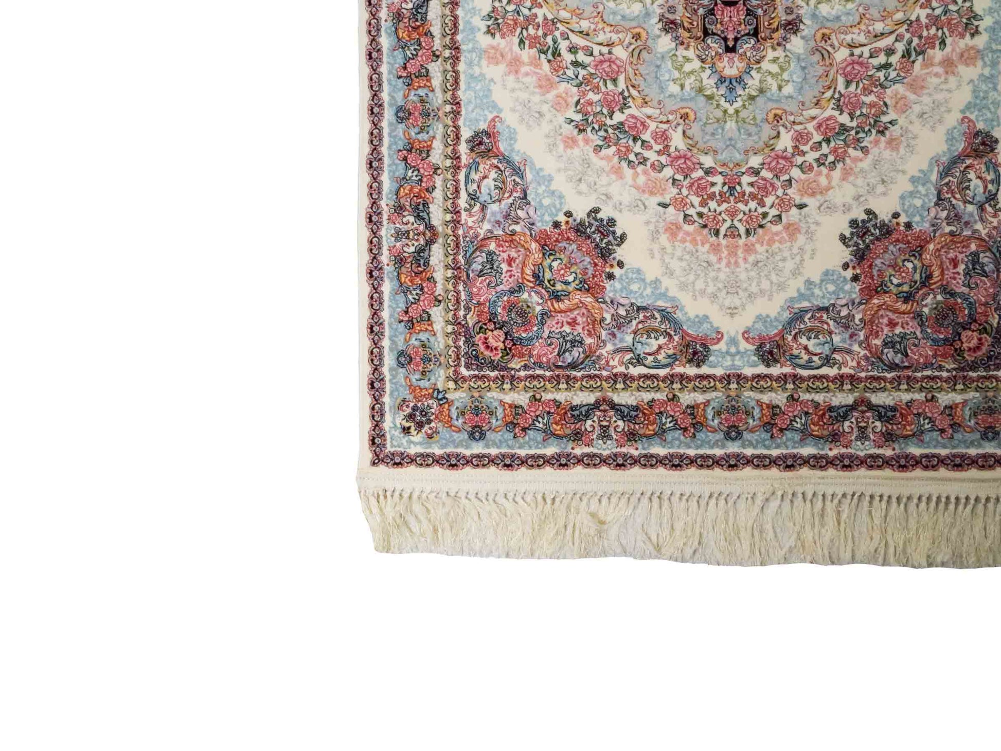 Persischer Läufer-Maschinenteppich von Khademi aus Acryl, creme, Täbriz-Medaillon-Design, Größe: 400 x 100 cm. Made in Iran. Teppichnummer: KB4-1836. Verkauf durch Jupiter Intl.