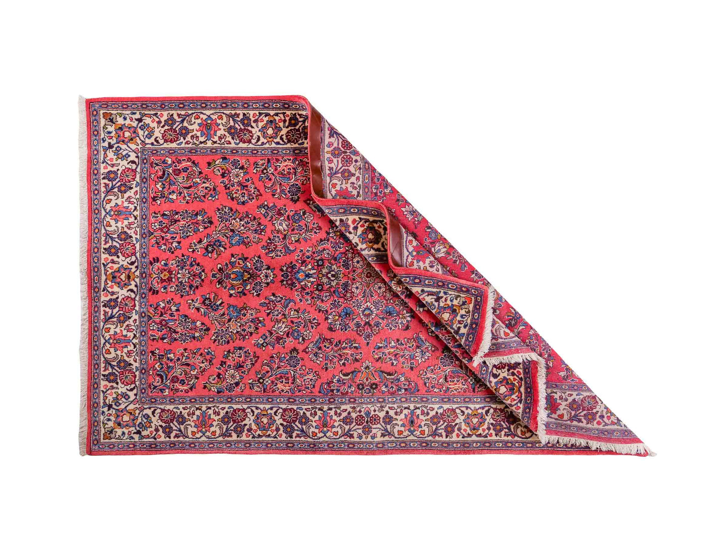 Feiner, handgeknüpfter Sarough Perserteppich von Khademi aus Wolle, rot. Persischer Orientteppich. Von Hand geknüpft in Iran. Größe: 210 cm x 130 cm. Teppichnummer: SB3-1113. Verkauf durch Jupiter Intl.