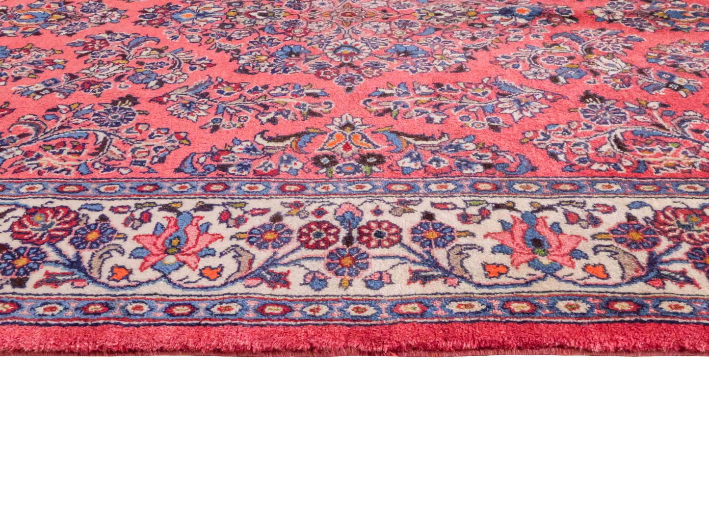 Feiner, handgeknüpfter Sarough Perserteppich von Khademi aus Wolle, rot. Persischer Orientteppich. Von Hand geknüpft in Iran. Größe: 210 cm x 130 cm. Teppichnummer: SB3-1113. Verkauf durch Jupiter Intl.