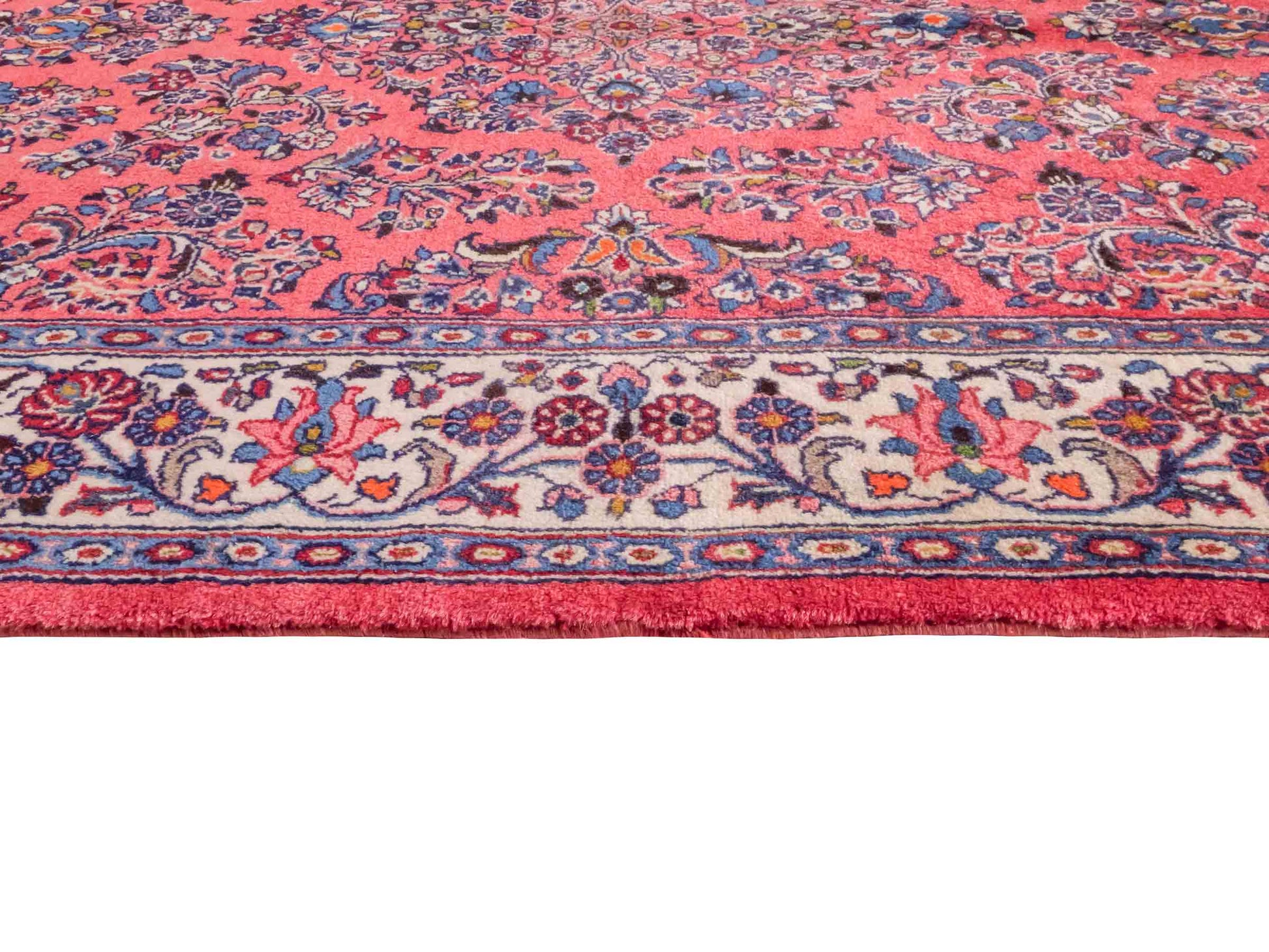 Feiner, handgeknüpfter Sarough Perserteppich von Khademi aus Wolle, rot. Persischer Orientteppich. Von Hand geknüpft in Iran. Größe: 210 cm x 130 cm. Teppichnummer: SB3-1113. Verkauf durch Jupiter Intl.